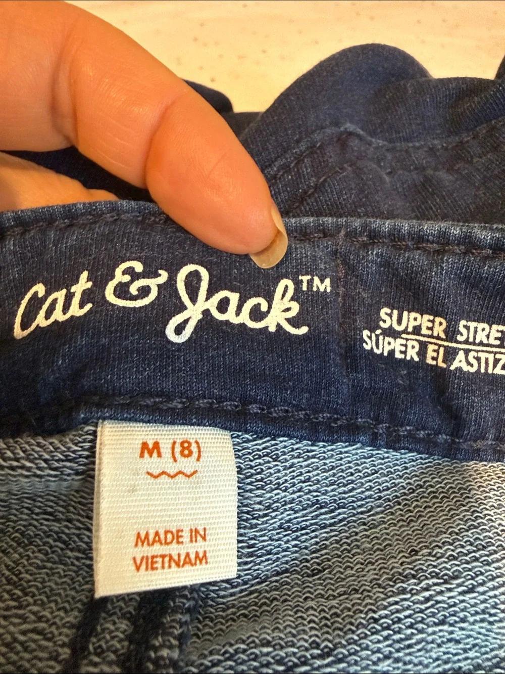Cat & Jack Girls Super Stretch Jeggings Size M (8) Dark Wash Blue